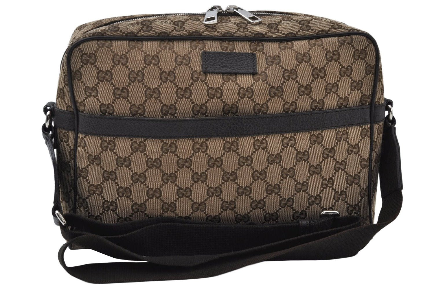 Authentic GUCCI Shoulder Cross Body Bag GG Canvas Leather 449173 Brown 5973J