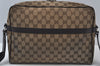 Authentic GUCCI Shoulder Cross Body Bag GG Canvas Leather 449173 Brown 5973J
