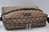 Authentic GUCCI Shoulder Cross Body Bag GG Canvas Leather 449173 Brown 5973J