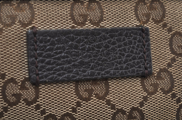 Authentic GUCCI Shoulder Cross Body Bag GG Canvas Leather 449173 Brown 5973J