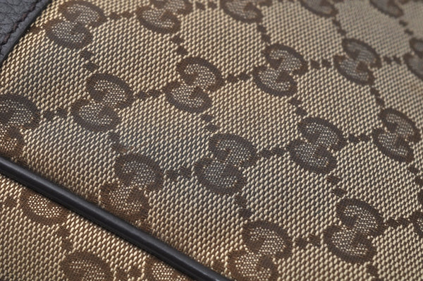 Authentic GUCCI Shoulder Cross Body Bag GG Canvas Leather 449173 Brown 5973J