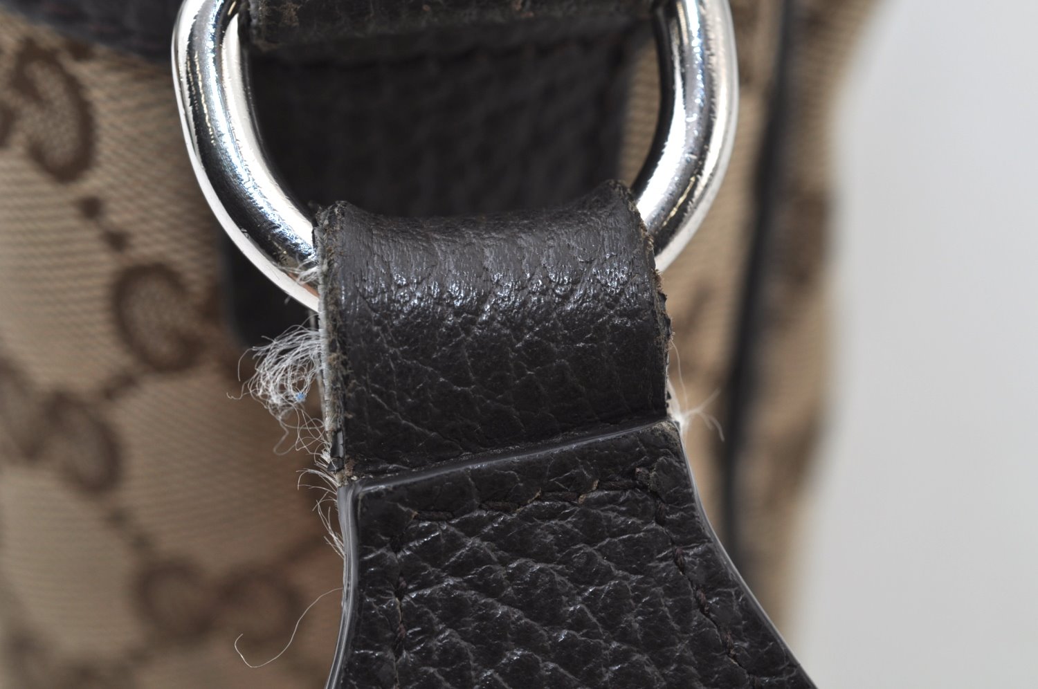 Authentic GUCCI Shoulder Cross Body Bag GG Canvas Leather 449173 Brown 5973J