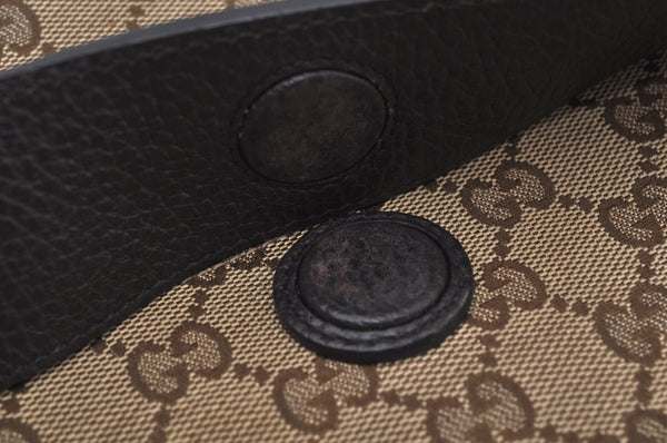 Authentic GUCCI Shoulder Cross Body Bag GG Canvas Leather 449173 Brown 5973J