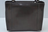 Authentic Christian Dior Maris Pearl Hand Tote Bag Purse Enamel Brown 5975J