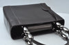 Authentic Christian Dior Maris Pearl Hand Tote Bag Purse Enamel Brown 5975J
