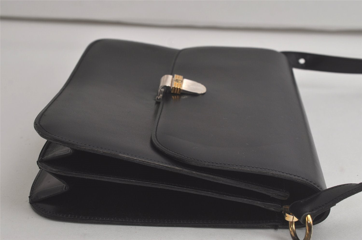 Authentic Christian Dior Shoulder Cross Body Bag Purse Leather Black 5975K