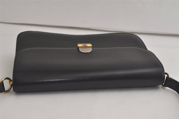 Authentic Christian Dior Shoulder Cross Body Bag Purse Leather Black 5975K