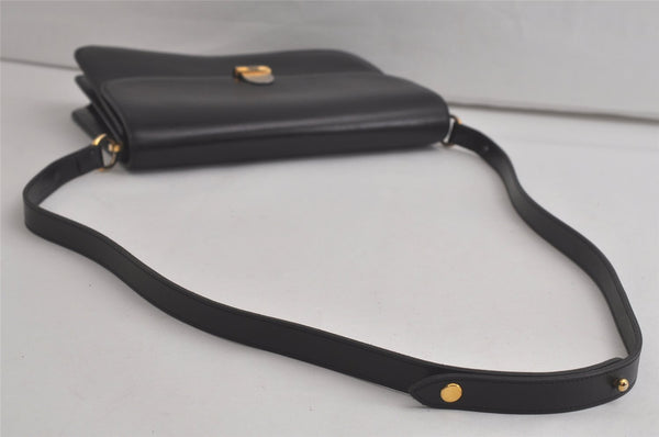 Authentic Christian Dior Shoulder Cross Body Bag Purse Leather Black 5975K