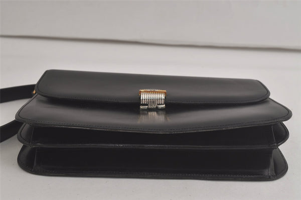 Authentic Christian Dior Shoulder Cross Body Bag Purse Leather Black 5975K