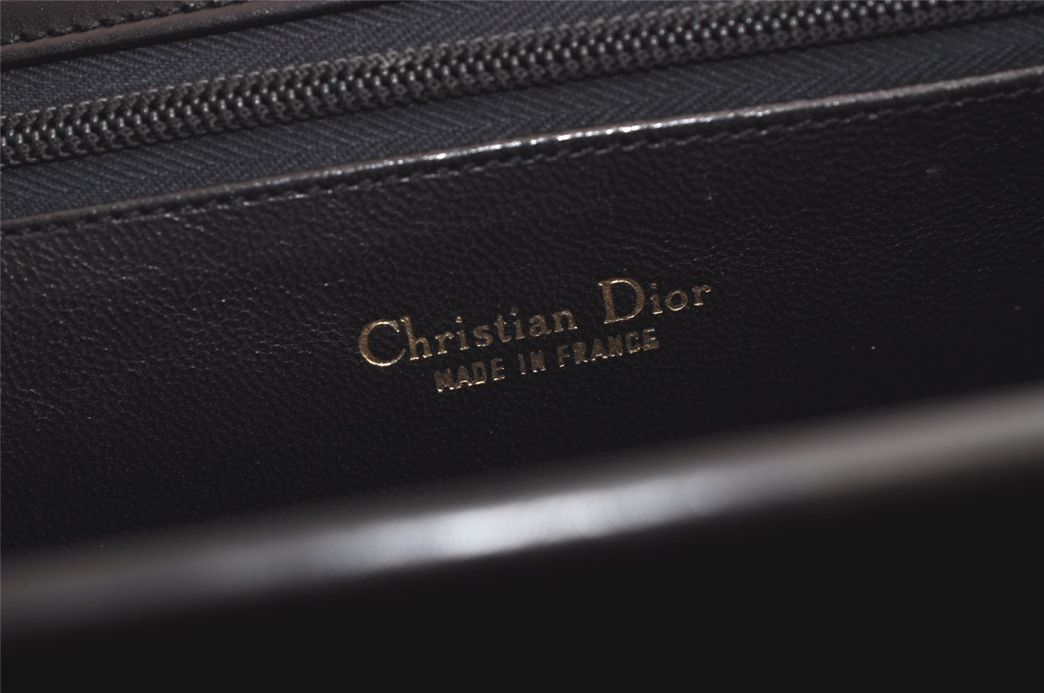 Authentic Christian Dior Shoulder Cross Body Bag Purse Leather Black 5975K