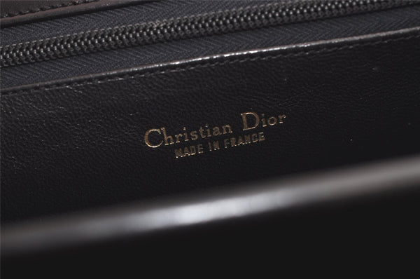 Authentic Christian Dior Shoulder Cross Body Bag Purse Leather Black 5975K