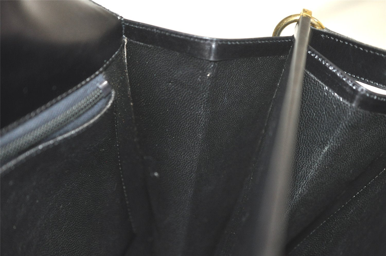 Authentic Christian Dior Shoulder Cross Body Bag Purse Leather Black 5975K