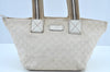 Authentic GUCCI Vintage Shoulder Tote Bag GG Canvas Leather 131230 White 5976H