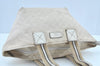 Authentic GUCCI Vintage Shoulder Tote Bag GG Canvas Leather 131230 White 5976H