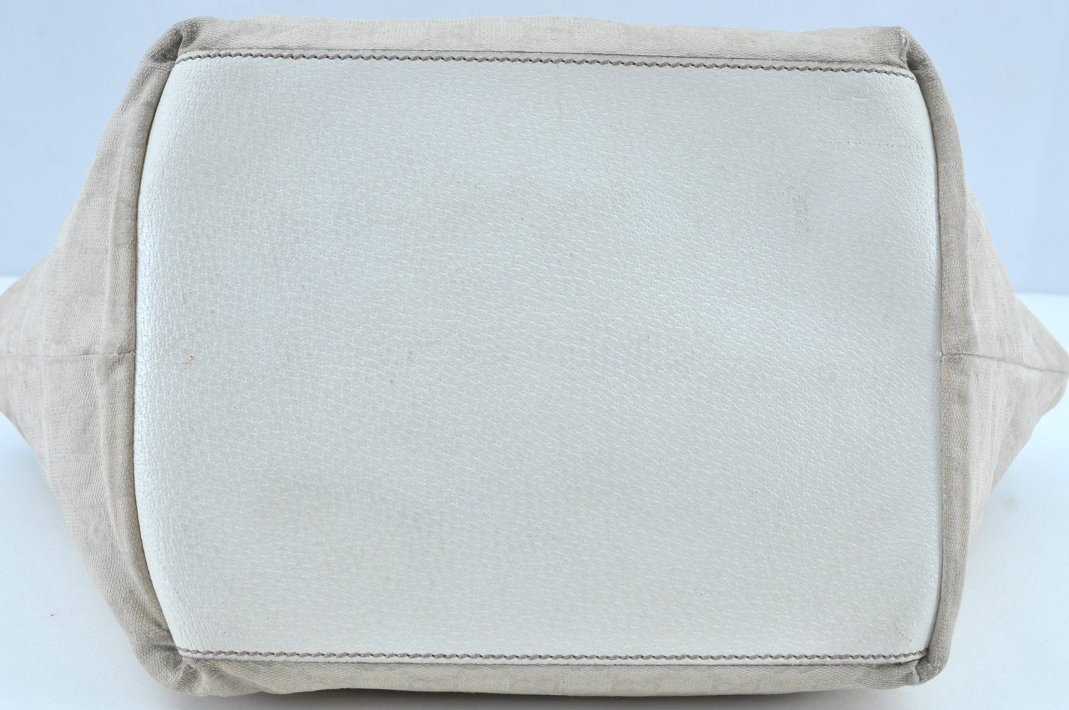 Authentic GUCCI Vintage Shoulder Tote Bag GG Canvas Leather 131230 White 5976H