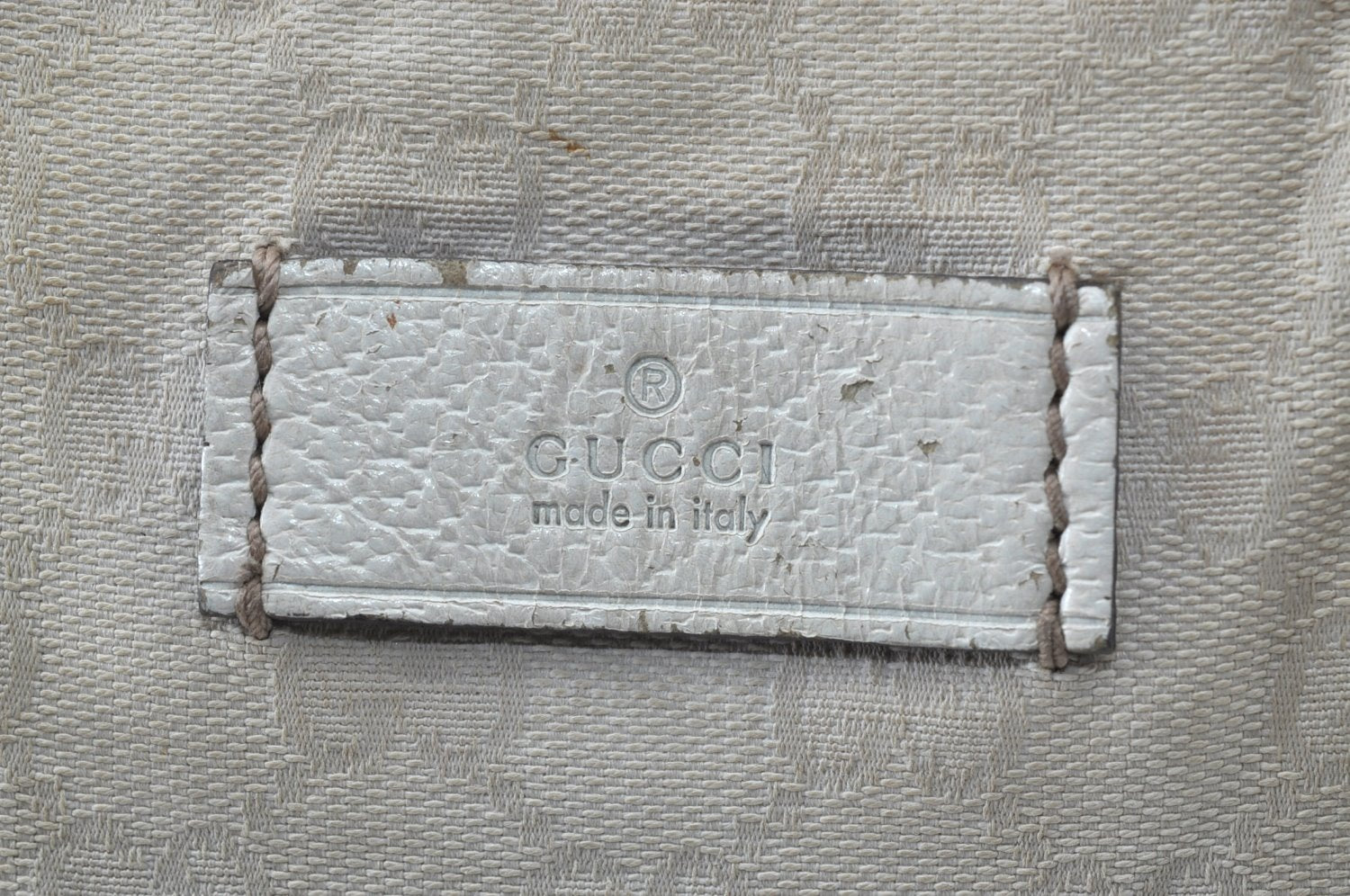 Authentic GUCCI Vintage Shoulder Tote Bag GG Canvas Leather 131230 White 5976H