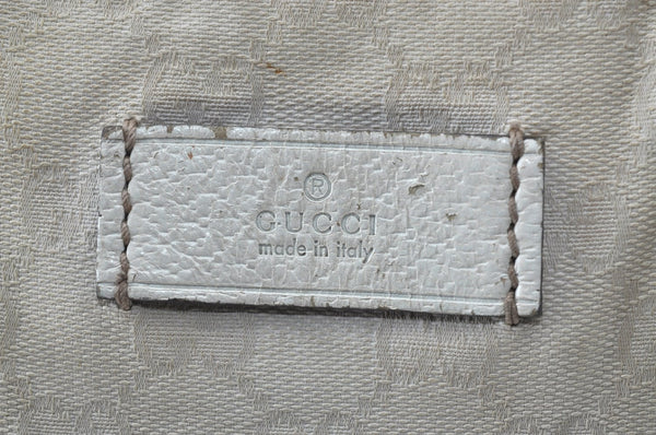 Authentic GUCCI Vintage Shoulder Tote Bag GG Canvas Leather 131230 White 5976H