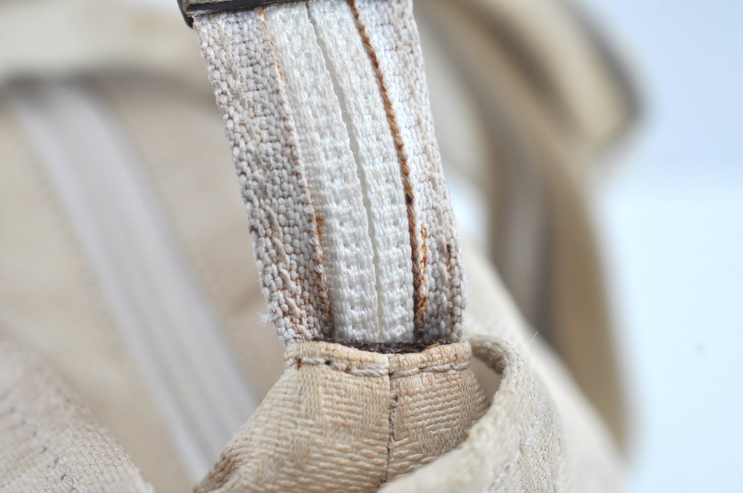 Authentic GUCCI Vintage Shoulder Tote Bag GG Canvas Leather 131230 White 5976H