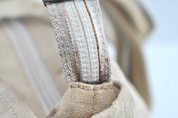 Authentic GUCCI Vintage Shoulder Tote Bag GG Canvas Leather 131230 White 5976H