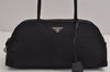 Authentic PRADA Vintage Nylon Tessuto Leather Shoulder Hand Bag Black 5976J