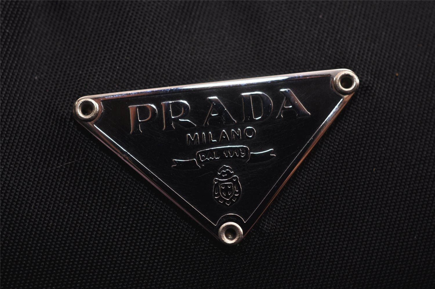 Authentic PRADA Vintage Nylon Tessuto Leather Shoulder Hand Bag Black 5976J
