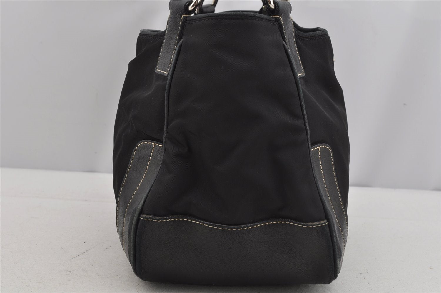 Authentic PRADA Nylon Tessuto Leather Shoulder Hand Bag Purse Black 5977J