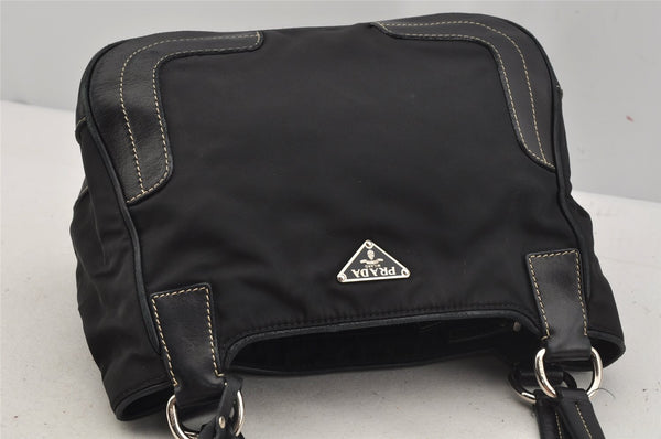 Authentic PRADA Nylon Tessuto Leather Shoulder Hand Bag Purse Black 5977J