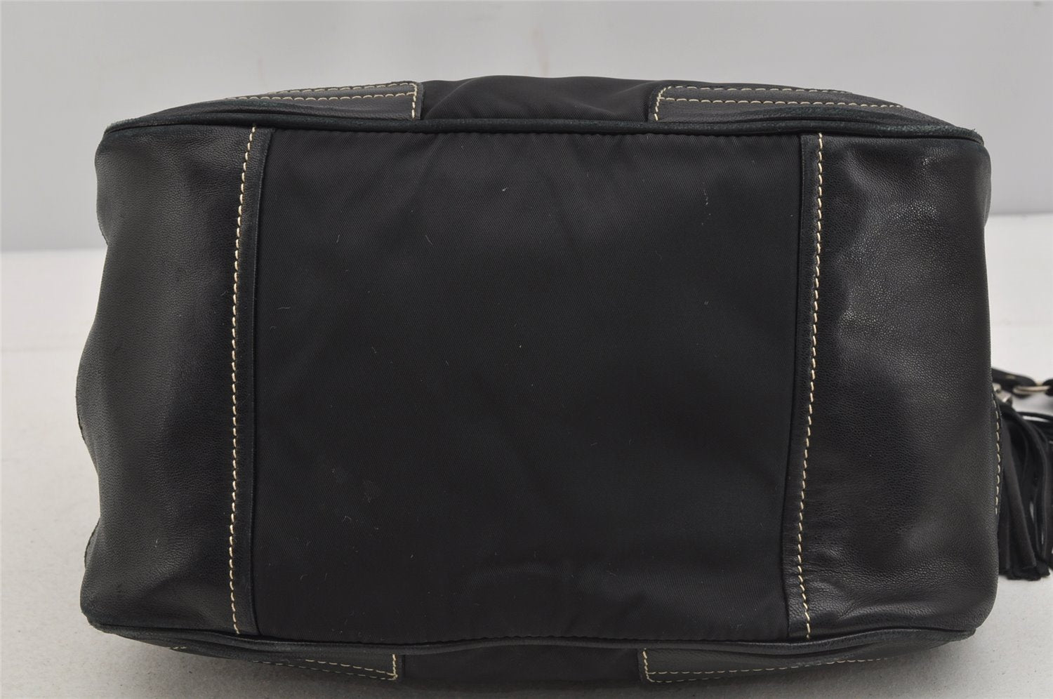 Authentic PRADA Nylon Tessuto Leather Shoulder Hand Bag Purse Black 5977J