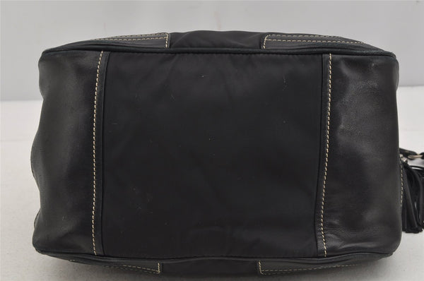 Authentic PRADA Nylon Tessuto Leather Shoulder Hand Bag Purse Black 5977J