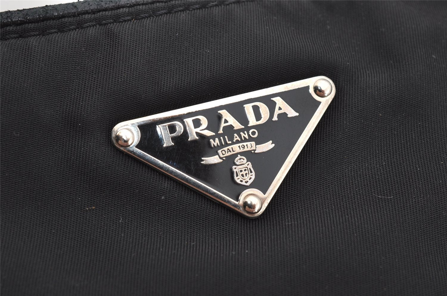 Authentic PRADA Nylon Tessuto Leather Shoulder Hand Bag Purse Black 5977J