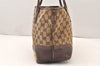 Authentic GUCCI New Britt Tote Bag GG Canvas Leather 169946 Brown Junk 5977K