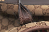 Authentic GUCCI New Britt Tote Bag GG Canvas Leather 169946 Brown Junk 5977K