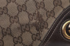 Authentic GUCCI New Britt Tote Bag GG Canvas Leather 169946 Brown Junk 5977K