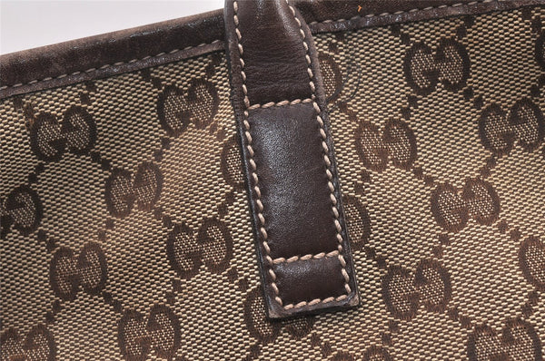 Authentic GUCCI New Britt Tote Bag GG Canvas Leather 169946 Brown Junk 5977K