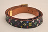 Auth Louis Vuitton Monogram Multicolor Ceinture Carre Belt 30.5-34.3"" LV 5977M