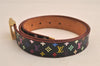 Auth Louis Vuitton Monogram Multicolor Ceinture Carre Belt 30.5-34.3"" LV 5977M