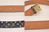 Auth Louis Vuitton Monogram Multicolor Ceinture Carre Belt 30.5-34.3"" LV 5977M