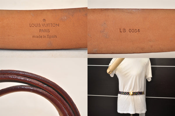 Auth Louis Vuitton Monogram Multicolor Ceinture Carre Belt 30.5-34.3"" LV 5977M