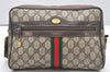 Authentic GUCCI Web Sherry Line Shoulder Cross Bag GG PVC Leather Brown 5978K