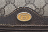 Authentic GUCCI Web Sherry Line Shoulder Cross Bag GG PVC Leather Brown 5978K