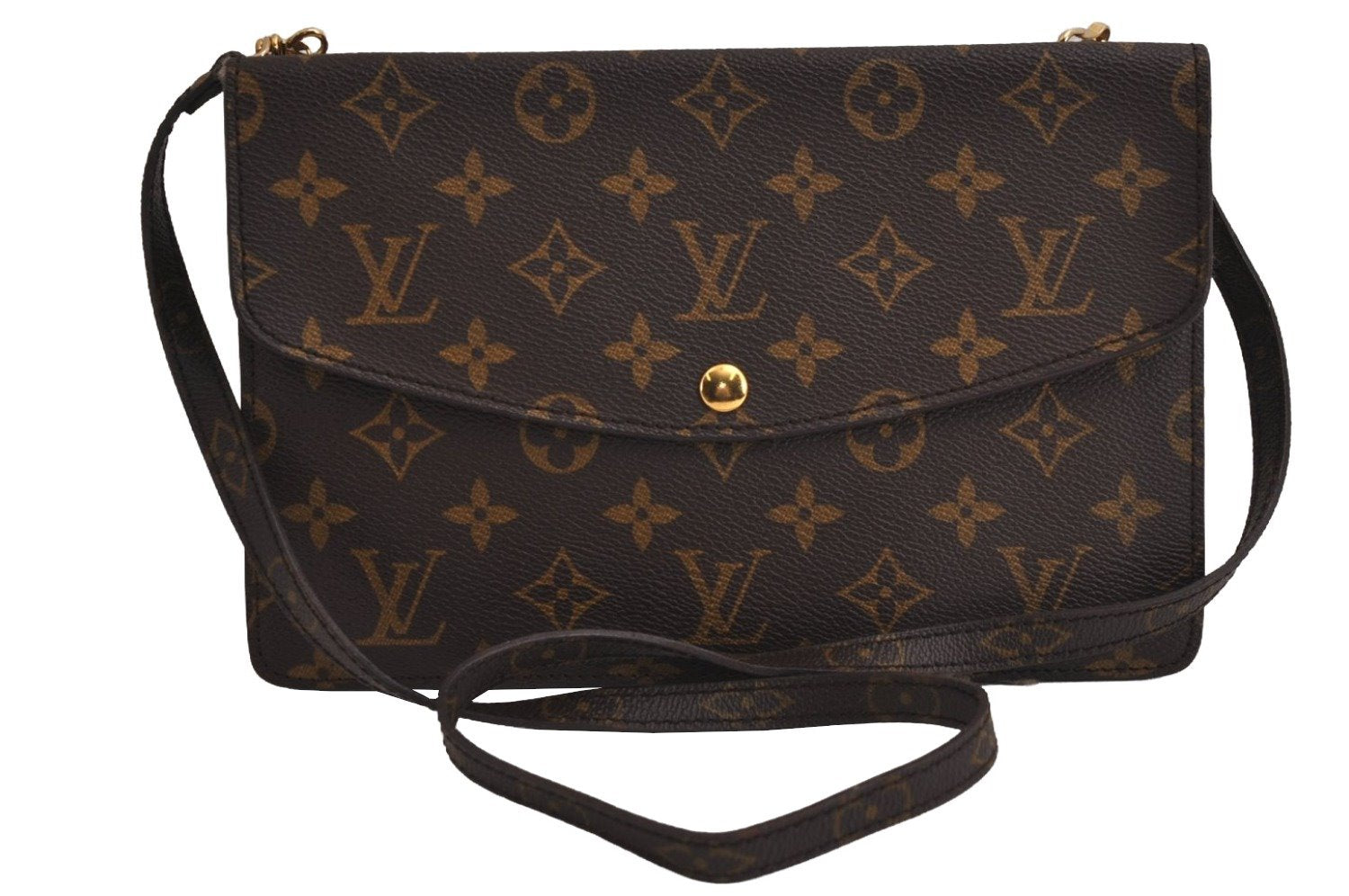 Auth Louis Vuitton Monogram Pochette Double Rabat Shoulder Bag M51815 LV 5979J