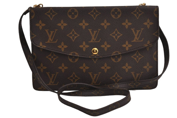 Auth Louis Vuitton Monogram Pochette Double Rabat Shoulder Bag M51815 LV 5979J
