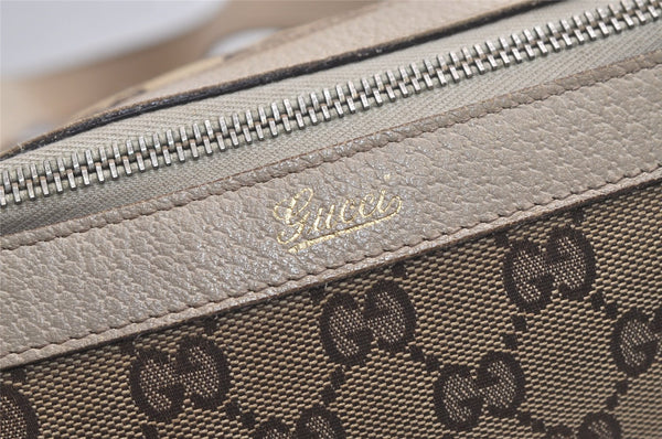 Authentic GUCCI Abbey Shoulder Tote Bag GG Canvas Leather 141470 Brown 5979K