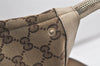 Authentic GUCCI Abbey Shoulder Tote Bag GG Canvas Leather 141470 Brown 5979K