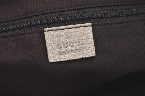 Authentic GUCCI Abbey Shoulder Tote Bag GG Canvas Leather 141470 Brown 5979K