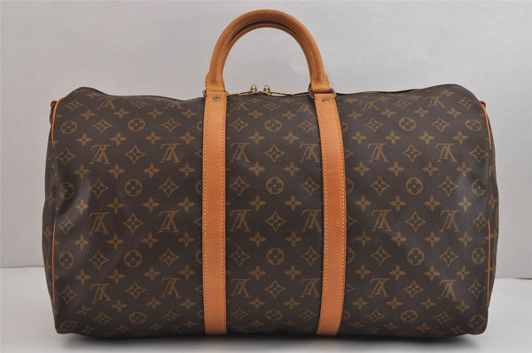 Authentic Louis Vuitton Monogram Keepall Bandouliere 50 M41416 Boston Bag 5980J