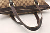 Authentic GUCCI Abbey Shoulder Tote Bag GG Canvas Leather 141470 Brown 5980K