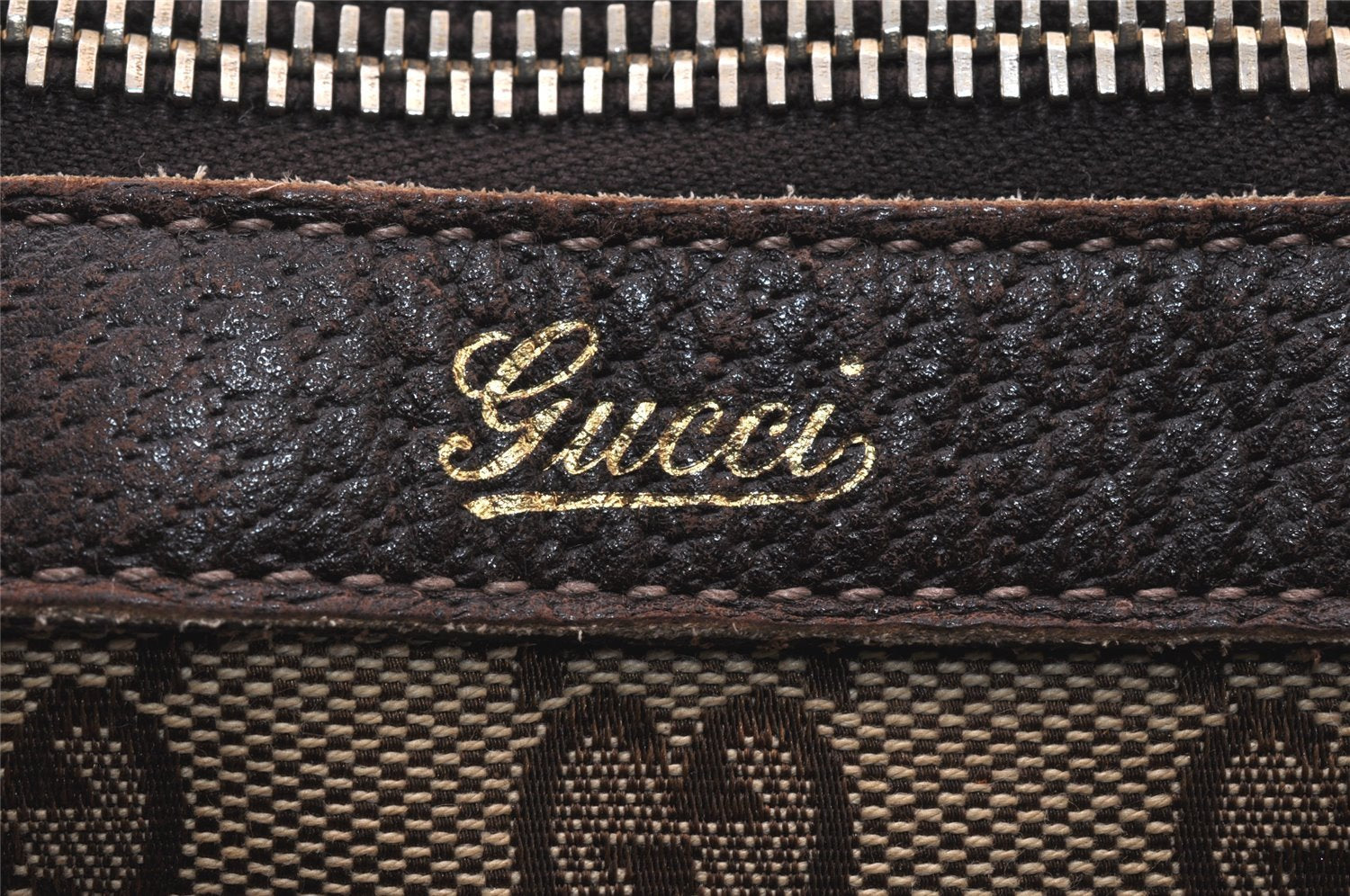 Authentic GUCCI Abbey Shoulder Tote Bag GG Canvas Leather 141470 Brown 5980K