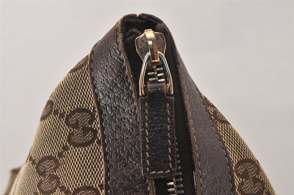 Authentic GUCCI Abbey Shoulder Tote Bag GG Canvas Leather 141470 Brown 5980K