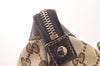 Authentic GUCCI Abbey Shoulder Tote Bag GG Canvas Leather 141470 Brown 5980K